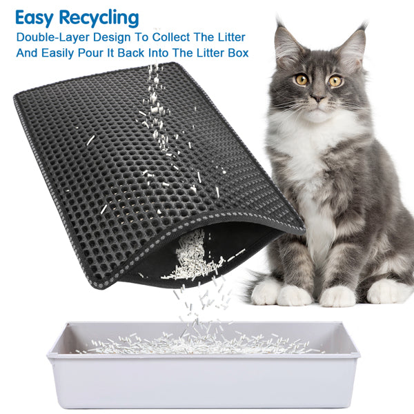 Cat Litter Mat Kitty Litter Trapping Mat Double Layer Mats